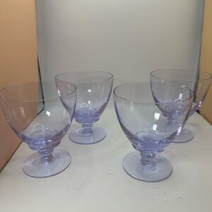 Tiffin Glass MCM Neodymium Twilight Purple Wine Goblets - Set of 4